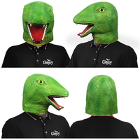 Masque d'animal serpent vert, capuche en latex, personnalisable, mascarade, fête d'Halloween, accessoire amusant, jouet