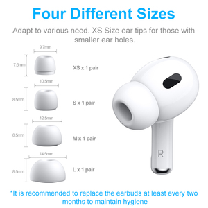 Nuevos Puntas de Silicona de Repuesto New Bee (4 Pares, Tallas XS/S/M/<span class=keywords><strong>L</strong></span>) para Apple <span class=keywords><strong>Airpods</strong></span> <span class=keywords><strong>Pro</strong></span> 2 (2.ª Generación) con Orificio de Reducción de Ruido - Product Image 3