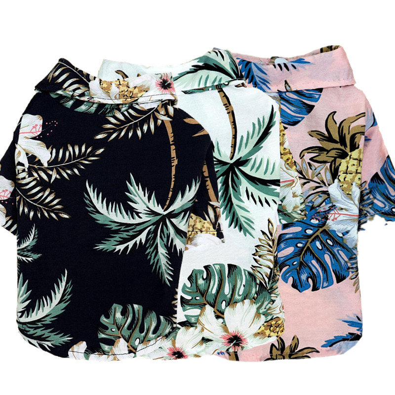 Летняя Пляжная майка для собак с гавайским кокосовым деревом/листьями черепахи, одежда для домашних животных с коротким рукавом, футболка для собак