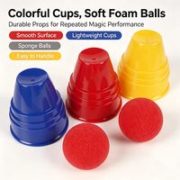 Tromperie Magique Professionnelle en Plastique Taille Unique : Trois Boules Apparaissent dans une Coupe – Accessoire d'illusion pour Magicien, Jouet Amusant avec Instructions