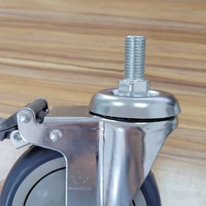 5 polegada 125mm Swivel Brake <span class=keywords><strong>Heavy</strong></span> Duty Rodízio Rodas para Macas - Product Image 2