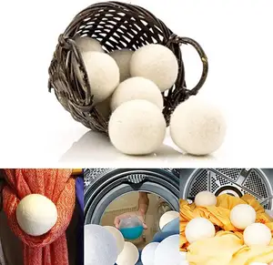 6 Pack XL 100% Pure Organic Wool Dryer Ball With Cotton Bag Packing
