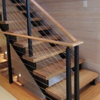 Système de main courante de câble de rampe de pont en acier inoxydable Balustrade Cable Railing Post Main courante en bois pour escaliers Balcon Outdoor Villa
