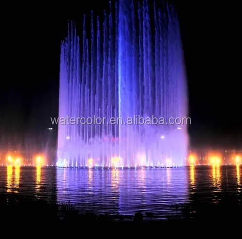 Al aire libre lago de agua musicales baile láser y fuego fuente diseño para Mostrar proyecto