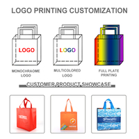 Venta al por mayor personalizado respetuoso con el medio ambiente reciclable Spunbond bolsa no tejida reutilizable bolsa de compras de comestibles