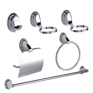 Walter Bath Hardware Set Chrome Wall-Mounted Six-Piece Corrosion Prevention Towel Rack Toilet Paper Holder - Product Image 1