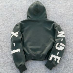 Sudadera con Capucha para Hombre, Estilo Urbano, Invierno 2026, Diseño Original Personalizado, Vintage, Lavada, Bordado 3D, Estampado, Corte Holgado, con Pedrería - Product Image 2