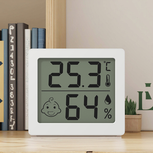 Đứng lên màn hình lớn hộ gia đình nhiệt độ và độ ẩm cụ với on/off C/F phím Nụ cười thay đổi cho bé phòng hoặc văn phòng - Product Image 2