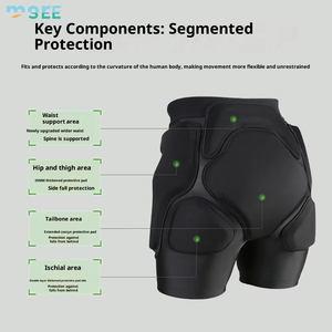 SeeMore Vente en gros Vêtements d'intérieur pour adultes Patinage sur glace Anti-chute Coussinets pour les fesses Pantalon de protection des hanches Snowboard Sports Ski Hip Genouillères - Product Image 5