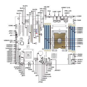 เมนบอร์ดเซิร์ฟเวอร์ MBD-X11SPI-TF ATX พร้อมซ็อกเก็ตเดี่ยว LGA-3647 (SocketP) Intel C622, รองรับ DDR4 จัดส่งรวดเร็ว ราคาดี - Product Image 3