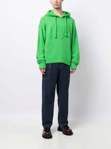 Sudadera CON CAPUCHA DE Cachemira de punto personalizada, sudadera con capucha de moda informal con cuello en V, suéter de punto para hombre - Product Image 2