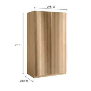 Armario Moderno Premium Ajustable con Acabado en Chapa de Roble Blanco, Gran Capacidad, para <span class=keywords><strong>Dormitorio</strong></span>, Villa, Apartamento, Sala de Estar - Product Image 1