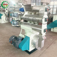Machine à granulés pour bétail et volailles 1-2T, ligne de production d'aliments pour animaux, machine à granulés à matrice annulaire pour bovins et ovins avec certification CE