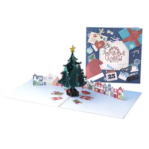 3D Mode Custom Design Mery Weihnachts grußkarten Festival karte