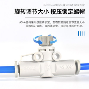 Vanne d'arrêt de pipeline SMC AS1002F 1/2 po à raccord rapide en plastique pour le contrôle de l'eau - Product Image 3