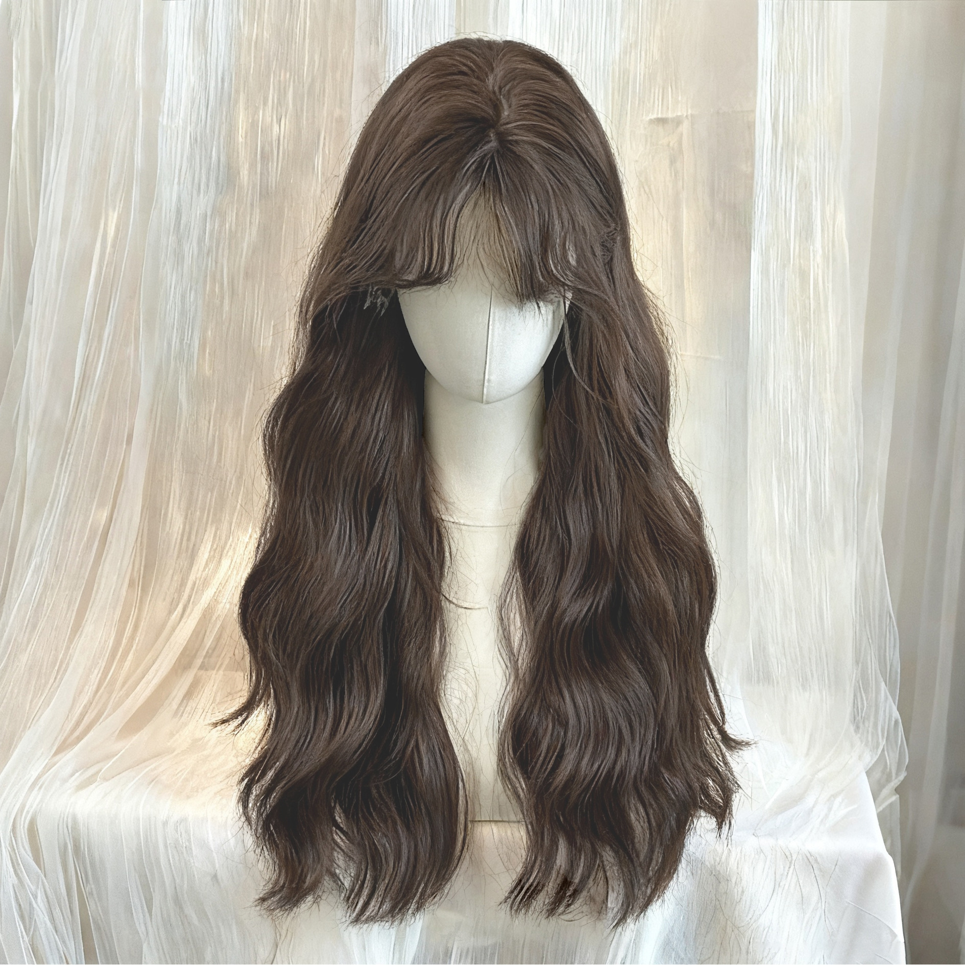 Boucles de laine 65cm [gris-noisette marron]