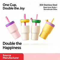 Bouteille d'eau colorée en acier inoxydable 304 à double paroi de 620 ml avec doublure en verre, tasse à café de voyage avec logo personnalisé