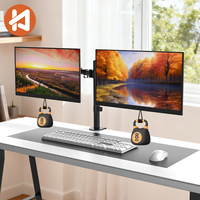 Support double moniteur KHCOOHOO personnalisé, hauteur réglable, montage VESA avec inclinaison à 90° pour écrans de 13 à 27 pouces, acier allié robuste, en stock