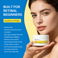 Crème Visage Double Action Anti-rides et Raffermissante Effet Lissant, Éclaircissante au Panthénol et Rétinal, Marque Blanche