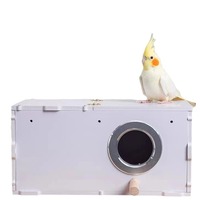 Kotak Penangkaran Burung PVC Transparan, Inkubator Sarang Burung untuk Cockatiel, Lovebird, Budgie, Rumah Penangkaran Burung yang Hangat
