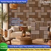 Panneau Acoustique en Fibre de Polyester Imprimé Effet Bois 3D par Transfert Thermique - Ignifuge, Écologique, Décoration Artistique pour Salon et Hôtel