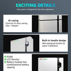 Paquete de Baterías LiFePO4 VICTPOWER de 10 kWh, Inversor Híbrido de 5 kW, Almacenamiento de Energía Doméstica, Conexión Híbrida a la Red Eléctrica - Product Image 4