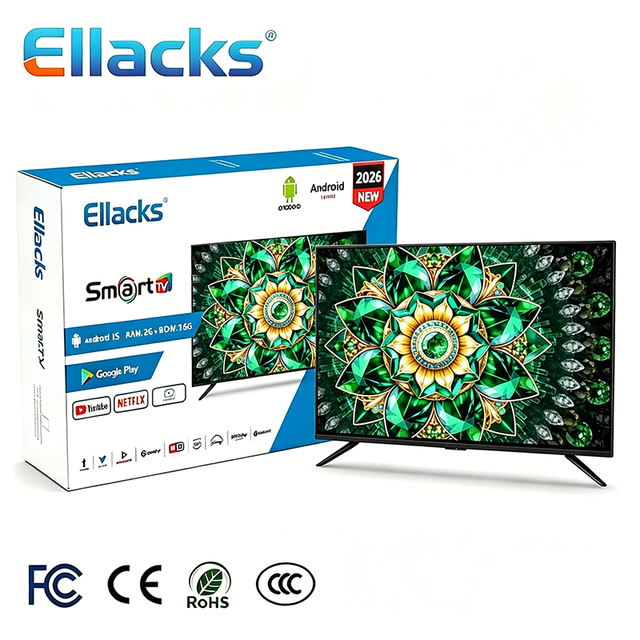 High Quality Ultra-thin 55-Inch QLED 4K HDR UHD WIFI Smart TV Supports Android Google System with  Multi-language Televisores