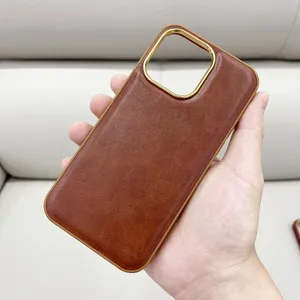 Lychee da chống sốc TPU kim loại khung máy ảnh cửa sổ lớn thẩm mỹ tối giản Retro Sao Điện thoại di động trường hợp