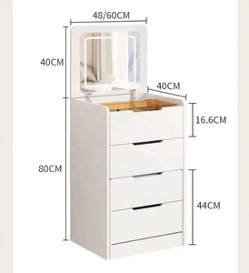 Toletta Moderna <span class=keywords><strong>da</strong></span> Trucco Bianca Illuminata con Specchio in Pannello di Legno Resistente Mobili per <span class=keywords><strong>Camera</strong></span> <span class=keywords><strong>da</strong></span> Letto per Uso Quotidiano - Product Image 6
