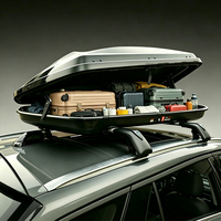Boîte de toit universelle OEM 380L à double ouverture latérale, design aérodynamique, installation facile, pour voiture, SUV, tout-terrain, voyage, camping