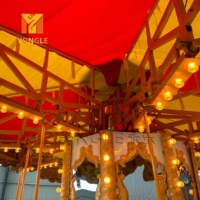Manège pour enfants, attraction ludique et divertissante, carrousel à chevaux électrique sur remorque, à vendre
