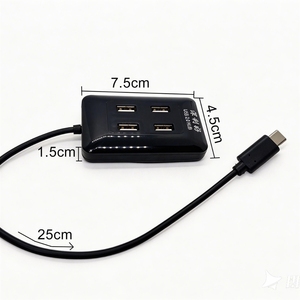 Station d'accueil USB 2.0 à 4 ports de type C, Hub carré, Câble de 25 cm - <span class=keywords><strong>Vente</strong></span> en gros usine - Product Image 5