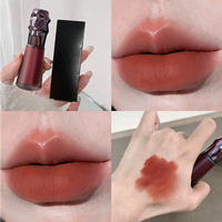 Gloss à lèvres velours mat coloré, teinte à lèvres illuminatrice, maquillage léger quotidien, cosmétique pour les lèvres effet brume douce, longue tenue
