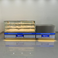Vitrine réfrigérée sur mesure en verre trempé marbré, écran LED, éclairage tricolore, facile à nettoyer, verticale