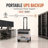 Générateur solaire 6KW LiFePO4, station de stockage d'énergie portable pour l'alimentation d'urgence des véhicules électriques, éclairage mobile industriel