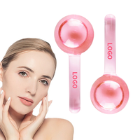 Rouleau de glace facial Eleven Beauty Tool, globes de glace magiques rafraîchissants en verre avec paillettes, imperméables, à tenir à la main pour le visage