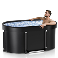 Grande baignoire ovale pour bain de glace, adaptée aux athlètes, seau à glace portable multicouche en PVC pour l'extérieur, pour la récupération