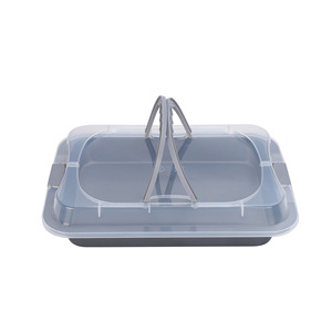 <span class=keywords><strong>Teglia</strong></span> Rettangolare <span class=keywords><strong>Antiaderente</strong></span> in Acciaio al Carbonio con Coperchio per <span class=keywords><strong>Forno</strong></span>, <span class=keywords><strong>Teglia</strong></span> da <span class=keywords><strong>Forno</strong></span> <span class=keywords><strong>Antiaderente</strong></span> per Torte e Dolci - Product Image 5