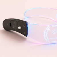 Lunettes LED néon lumineuses, lunettes de soleil technologiques cyberpunk de science-fiction pour les soirées EDM, les festivals de musique, les bars, les fêtes de Noël, lunettes lumineuses
