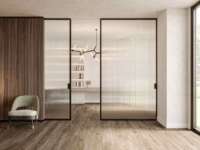 Porte coulissante en aluminium simple moderne sans rail Portes coulissantes minces ultra-étroites Maison à double vitrage personnalisée