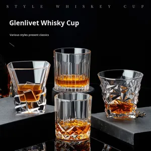 Vaso de Whisky Bong <span class=keywords><strong>Bebe</strong></span> de 300 ml, Moderno y Sostenible, con Diseño de Diamantes en Relieve y Rayas, Modelo SQ118, China - Product Image 2
