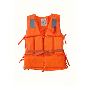 سترة إنقاذ للكبار من PFD برتقالي فلوري بسعر رخيص مع شرائط عاكسة للرياضات المائية - Product Image 1