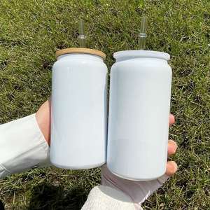 Gobelets isothermes en acier inoxydable à double paroi, blancs, vierges, pour sublimation, 16 oz, pour canettes de soda et de bière, entrepôt USA - Product Image 3