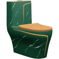 WC monobloc de luxe européen à double chasse, écologique, blanc, en céramique, à poser au sol, à siphon en S, avec abattant à fermeture lente, garantie 5 ans, pour salle de bain d'hôtel