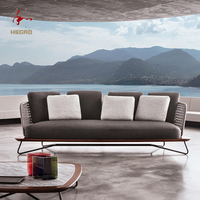 Moderno de gama alta de 5 estrellas Hotel Resort muebles de exterior conjunto de jardín mesa de centro sofá con cuerda Material para patio uso en Parque