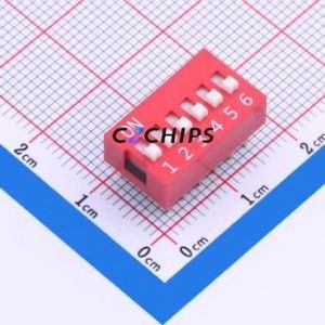 DS-06-R-T DIP Switch Through hole Component (THT) Switch Single Pole Single Throw 6 2.54mm 25mA - Product Image 1