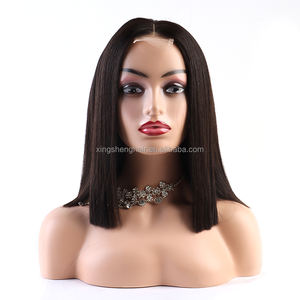Wig Rambut Asli Brasil 2*6 Bob, Warna Alami, Lurus, dengan Penutup Renda Transparan, Wig Pendek untuk Wanita - Product Image 4