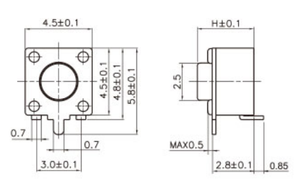 Pulg trong SMD SMT 4.5*4.5 xúc giác chiếu sáng cảm ứng <span class=keywords><strong>mini</strong></span> tact chuyển đổi cho quạt nhỏ chuyển đổi - Product Image 5