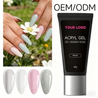 Gel d'extension d'ongles en acrylique écologique non toxique, gel UV hypoallergénique à construction rapide, gel en tube pour manucure personnalisé en gros OEM