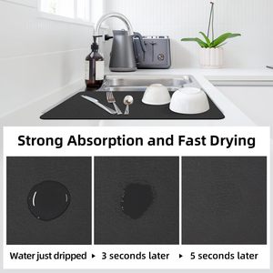 Tapete Cuadrado de Goma para Secar Platos, Super Absorbente, Plegable, Ecológico, Antideslizante, para Uso en el Hogar/Hotel - Product Image 3
